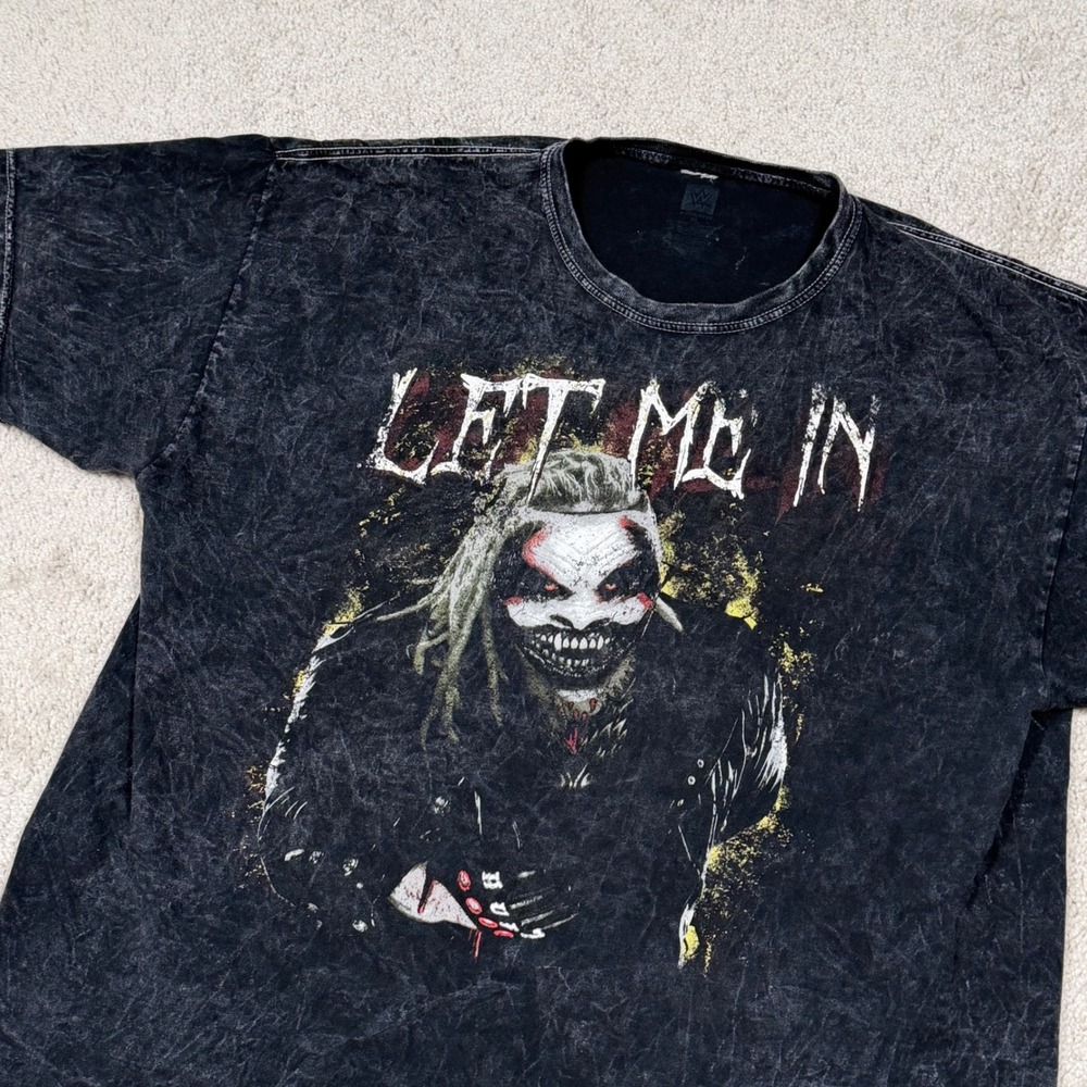 WWE Bray Wyatt The Fiend Let Me In Mineral Wash Graphic‎ T-Shirt Mens XL Black
